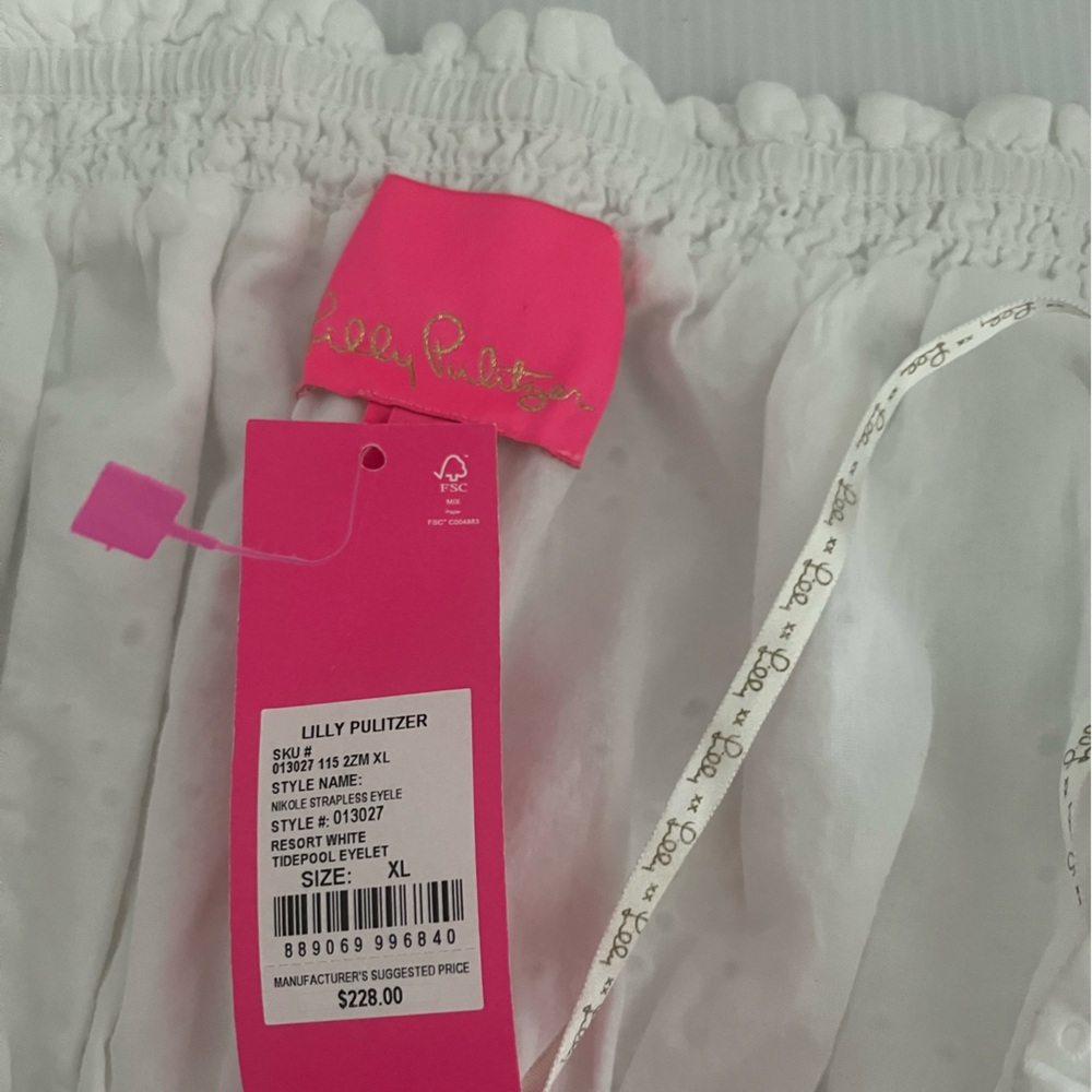 Lilly Pulitzer® Nicole Strapless Eyelet 100% Cotton Fully Lined w/Cotton dress - Picture 15 of 16